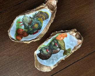 D69 - $4 Each. Oyster Shell Trinket Dishes.