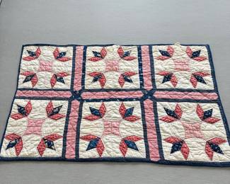 D18 - $30. Lap Quilt. Signs of wear, please see photos.