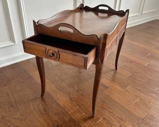 D12 - $95. Small Provincial Cherry Butler Coffee Table with drawers - 15 x 24 x 20.5