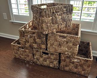 D76 - $50. Set (5) Woven Boxes that each measure 14 x 18 x 10. Good Condition.