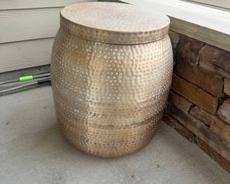 D39 - $40. Hammered Copper Storage. Good condition. 16"D x 22"T