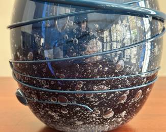 D4 - $75 - Original Hand Blown Glass by Art by Fire. Signed. 9"Tall.