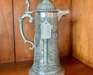 D53 - $25. Zinn Galleria Beer Stein. 10.25" Tall