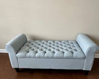 D59 - $45. Noble Home Ottoman w/ storage. (Light weight) No stains or other visible signs of wear. Measures 48" long x 19 x 20