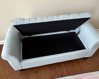 D59 - $45. Noble Home Ottoman w/ storage. (Light weight) No stains or other visible signs of wear. Measures 48" long x 19 x 20