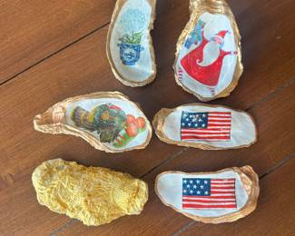 D69 - $4 Each. Oyster Shell Trinket Dishes.
