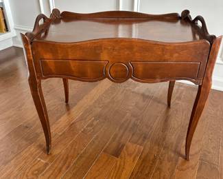 D12 - $95. Small Provincial Cherry Butler Coffee Table with drawers - 15 x 24 x 20.5