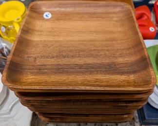 D140 - $3 Each. Square Teak Plates. 18 Available.