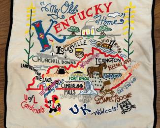 D136 - $75. Catstudio Kentucky Embroidered Pillowcase in excellent condition.