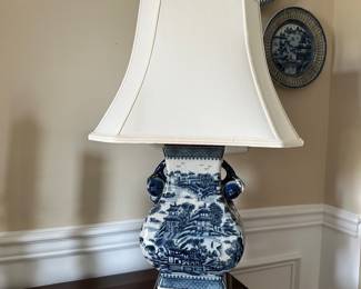 D7 - $125. Chinese Blue and White Porcelain. Shade in good condition. 29"tall.