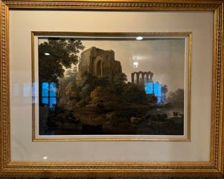 D98 - $195. Original Antique Painting. Framed it measures 21.5" x 17". The part of the signature you can see is illegible.