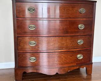D24 - $300 Each. *2* Available. The Palmer Home Collection by Lexington 4 drawer chest (small dresser / large nightstand size). Measures 38" W x 17.5" D x 36" Tall. Overall both are in very good condition - (most of the wear is on the feet from a vacuum or minor veneer chips)
