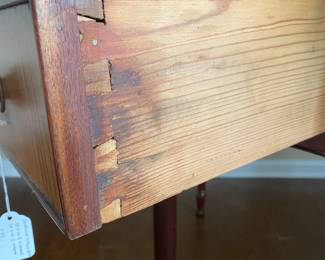 D22 - $275 - Beautiful Antique Drop Leaf Table. Measures 50 x 40.5 extended / 16 x 40.5 dropped. There is a blemish along the "seam" when dropped, but not visible when extended. Beautiful solid piece that offers lots of versatility!