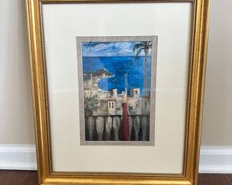 D64 - $70. "Tarde Azul" by Lourenco. 15 x 18.5