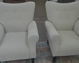 White fabric chairs