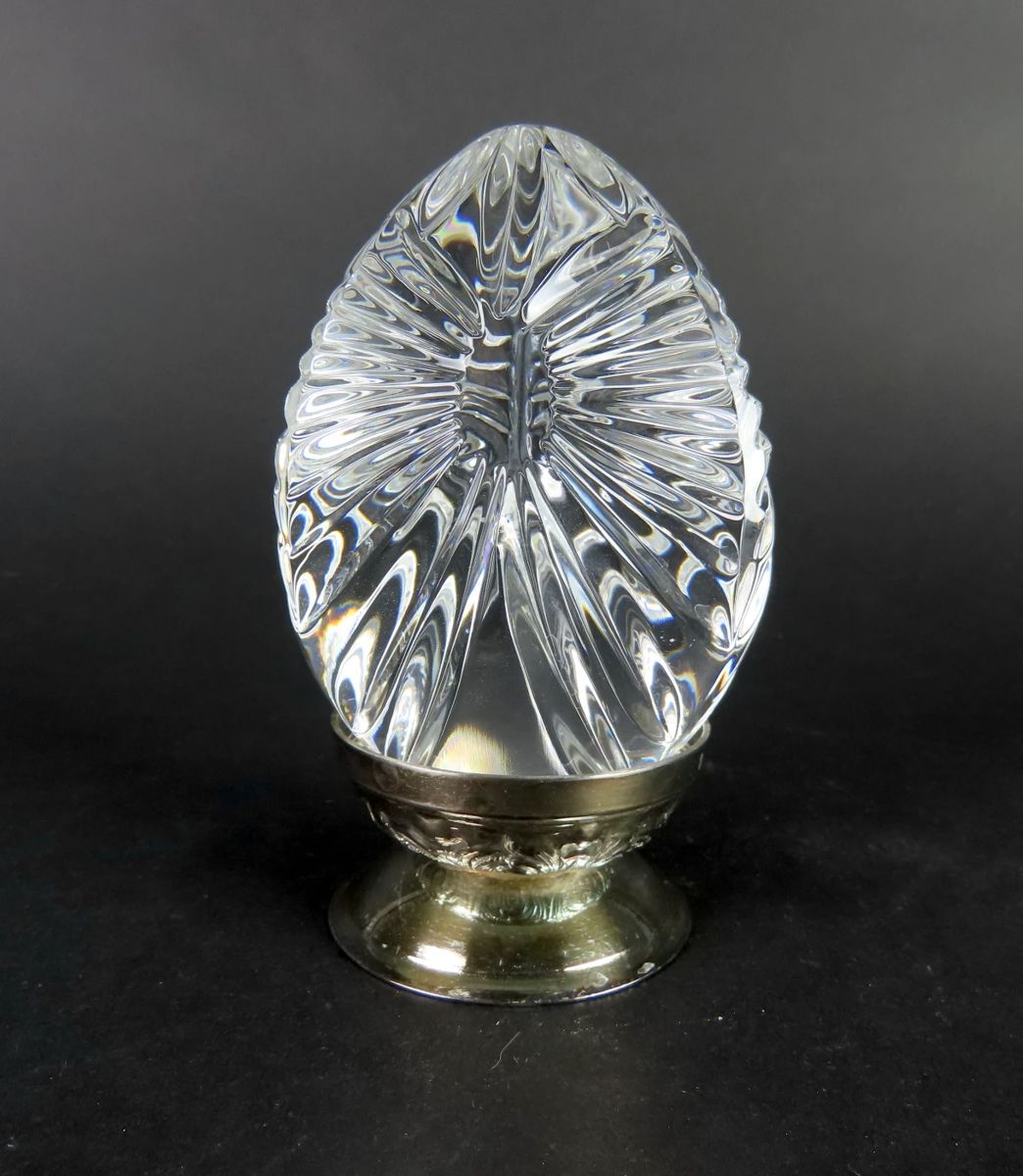 Waterford Crystal Annual Egg on Silver Plated Stand