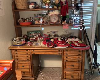 Desk and Christmas Items