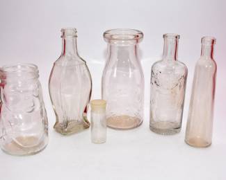 lot of clear glass bottles