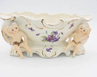 Cherubs and Violets planter bowl