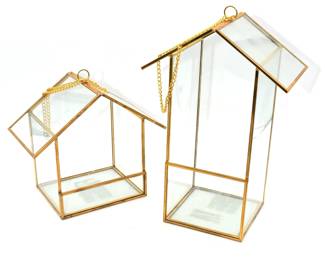 Lot of 2 hanging house shaped boxes