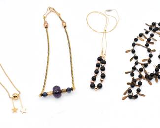 4 gold tone necklaces