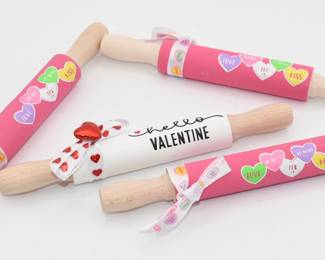 lot of 4 Valentine's Day inspired mini rolling pins