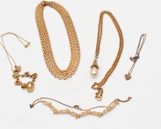 5 gold tone necklaces