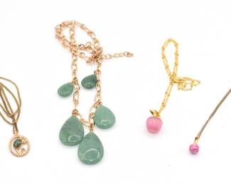 4 gold tone necklaces