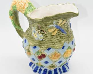 majolica style pitcher