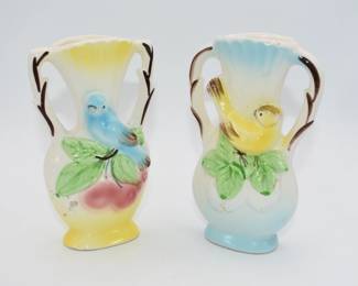 pair of bird vases