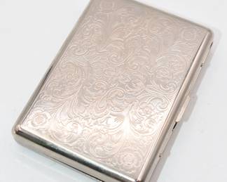 etched silver plated cigarette holder