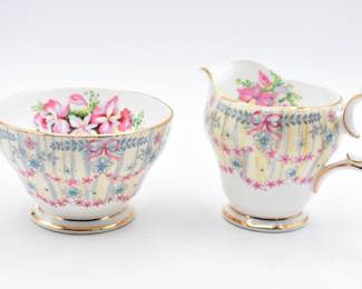 Royal Bridal Gown creamer and sugar set