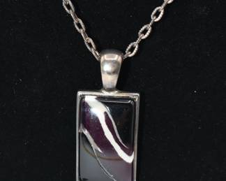 black and white glass pendant-part of necklace and earring set