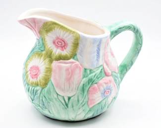 floral ceramic pitcher