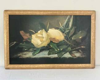 Magnolias On Gold Print
