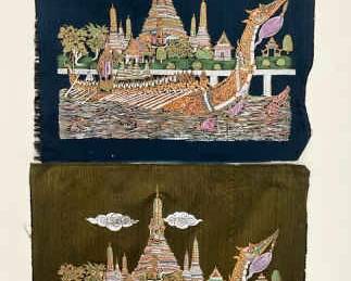Wat Arum Buddhist Temple Silk Paintings