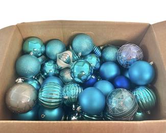 Blue Silver Glass Christmas Ornaments