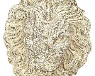 Plaster Lions Head Wall Decor