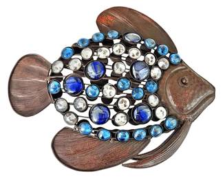 Metal Glass Fish Wall Decor