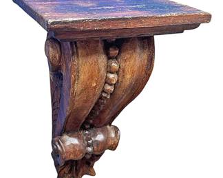 Carved Florentine Style Wall Bracket Shelf