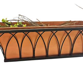 Copper Wire Planter With Faux Foliage