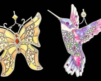 Porcelain Butterfly Hummingbird Ornaments