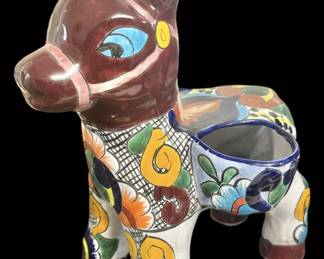Talavera Donkey Planter Mexican Pottery