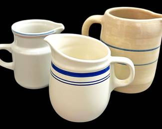 Blue White Stoneware Pitchers