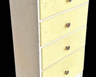Vintage Solid Wood Kids Dresser Yellow