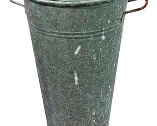 Rustic Galvanized Metal Flower Bucket