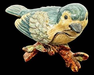 Enamel Blue Bird Trinket Box