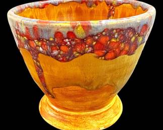 Vintage Confetti Glazed Planter