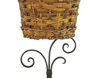 Wicker Metal Wall Basket Shelf