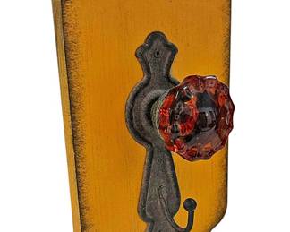 Yellow Rustic Wall Hook With Doorknob